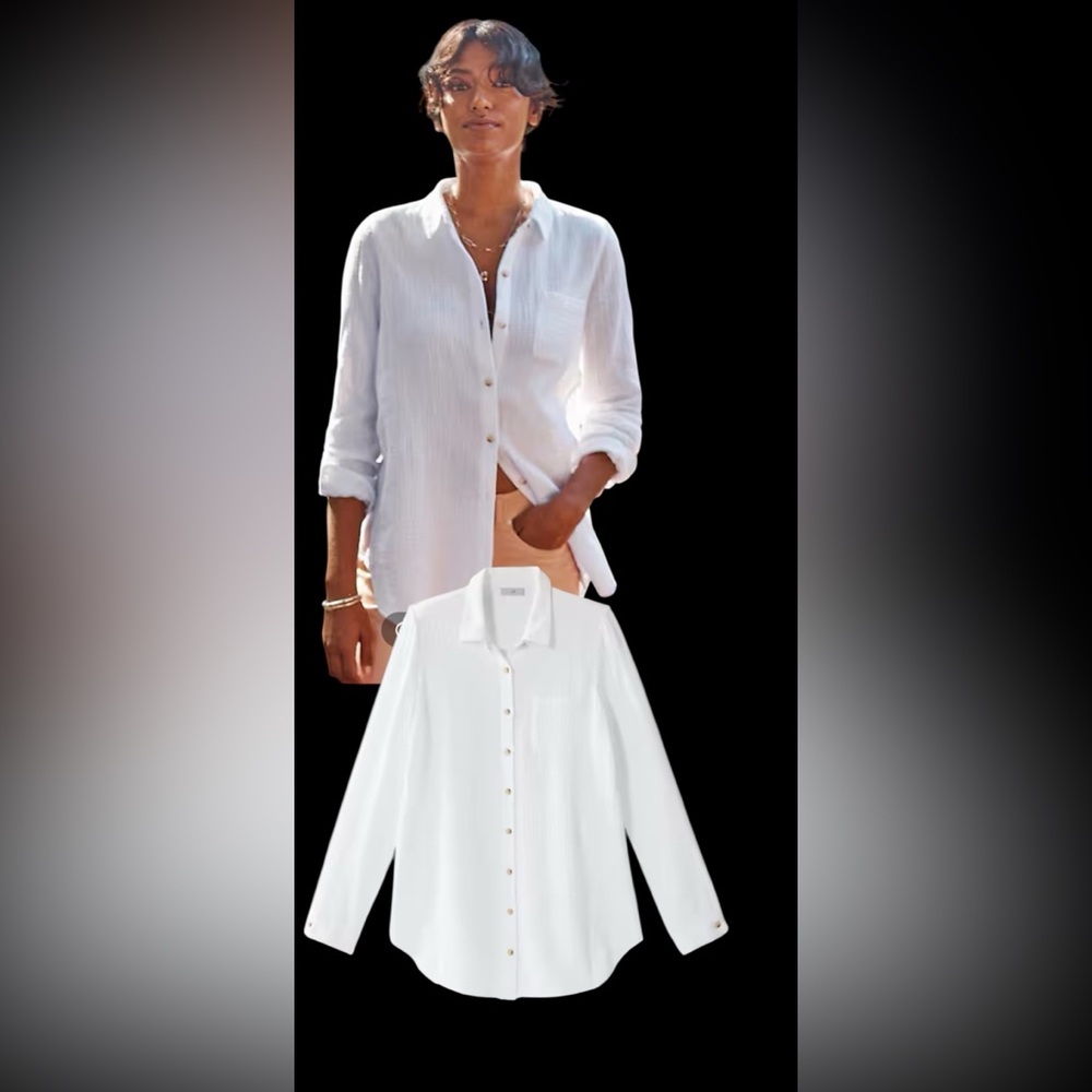JJill new Cotton-Gauze A-Line Tunic small tall‎